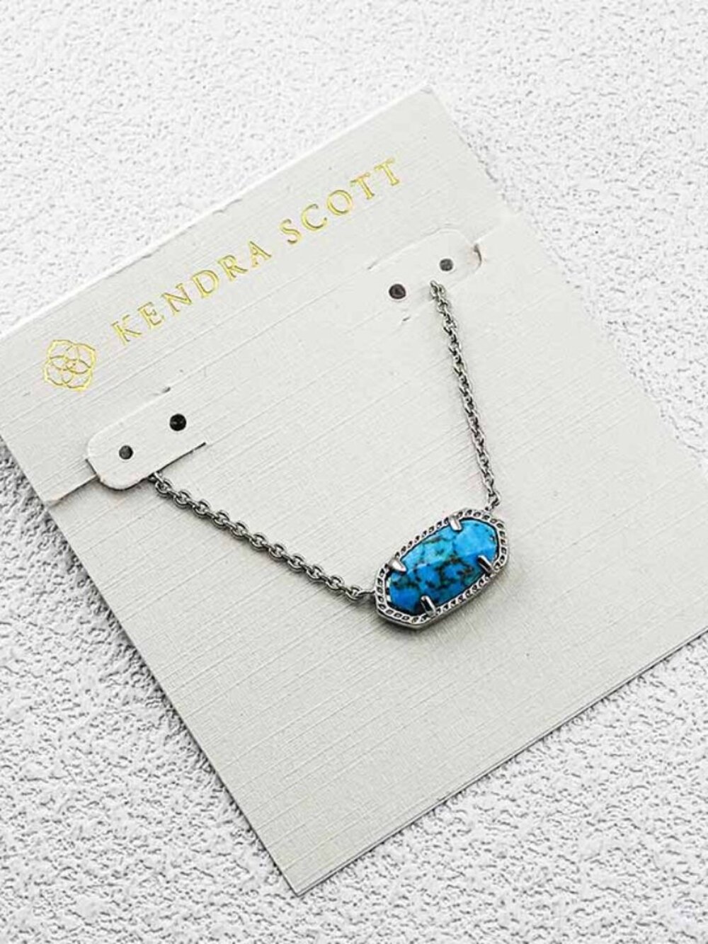 Kendra Scott Blue Turquoise Elisa Pendant Necklace